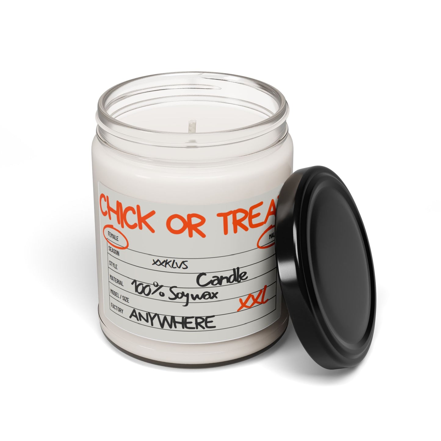 CHICK OR TREAT , Halloween Candy 9oz Glass Candle