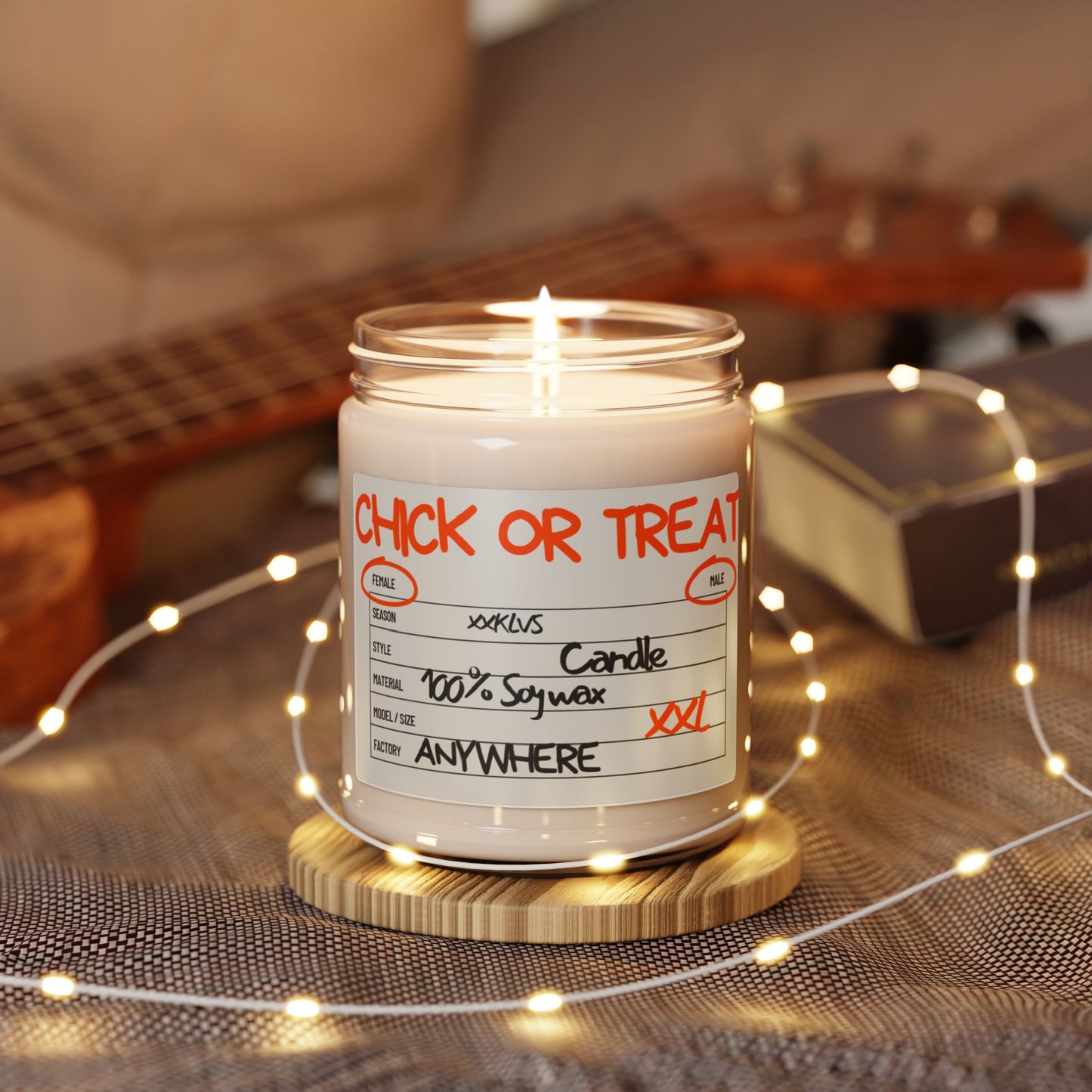 CHICK OR TREAT , Halloween Candy 9oz Glass Candle