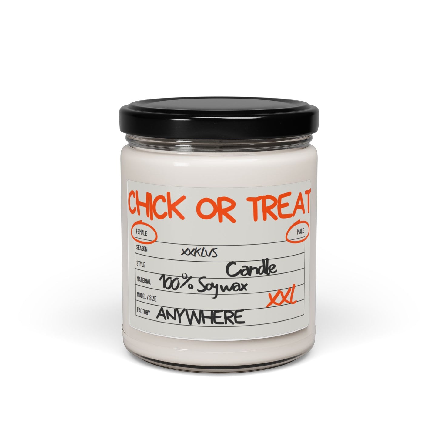 CHICK OR TREAT , Halloween Candy 9oz Glass Candle