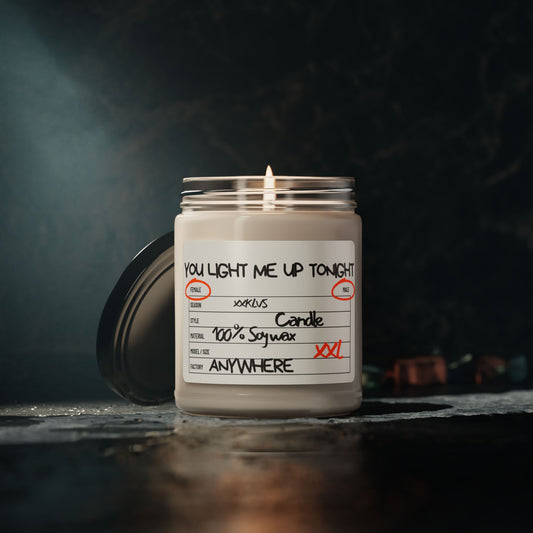 YOU LIGHT ME UP TONIGHT , Sexy Cinnamon 9oz Glass Candle