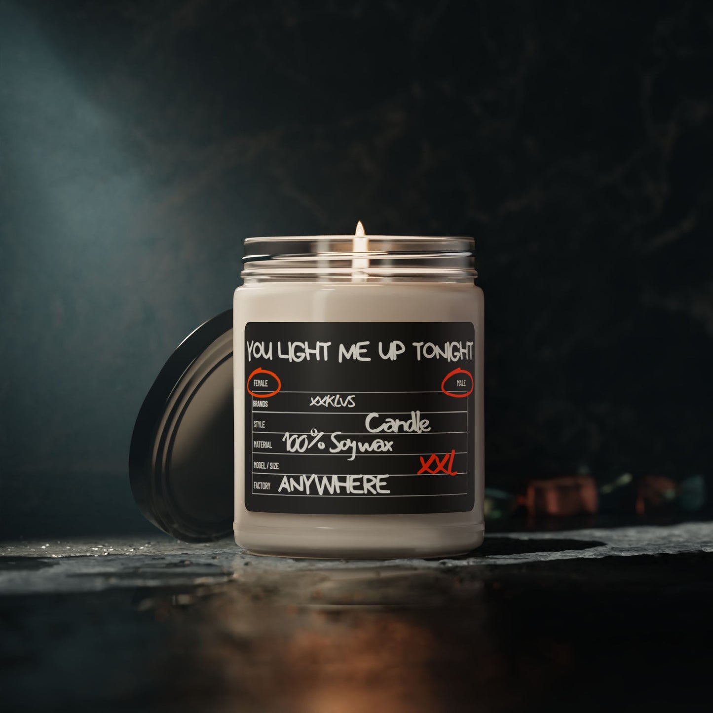 YOU LIGHT ME UP TONIGHT , Sexy Cinnamon 9oz Glass Candle