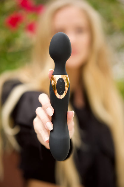 RHEA - Dual-Headed 10 Speed Vibrating Magic Wand + Dildo